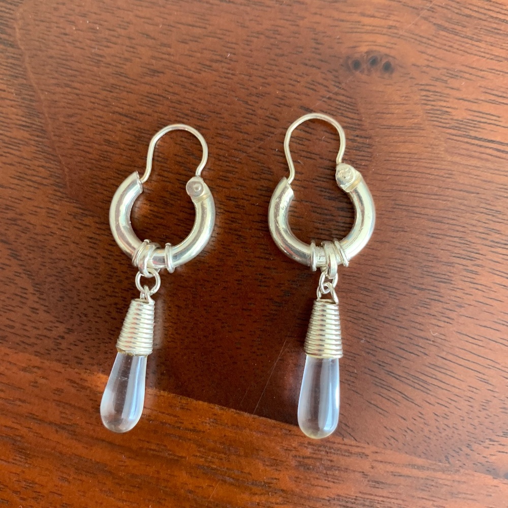 Sterling Silver and Crystal Dangle earrings
